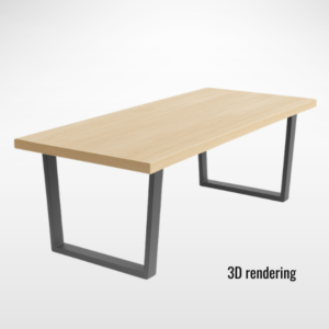Oak Table with metal base